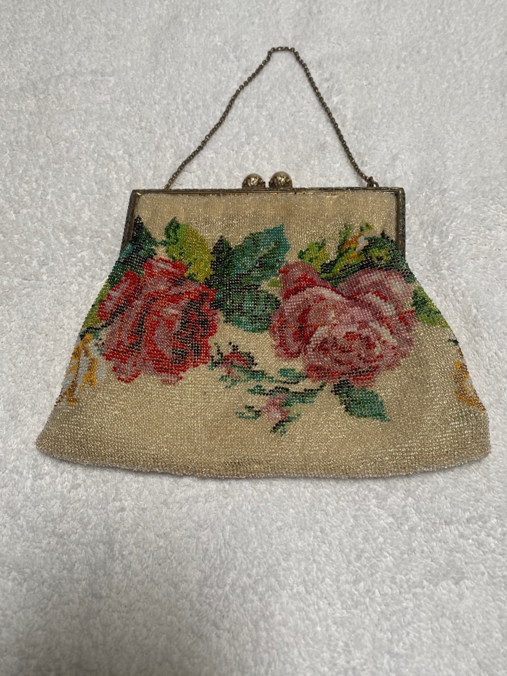 Vintage Christine of Detroit Beaded Floral Handbag